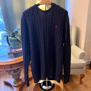 Polo Ralph Lauren Cable Knit Sweater – Navy Blue – Size XLT